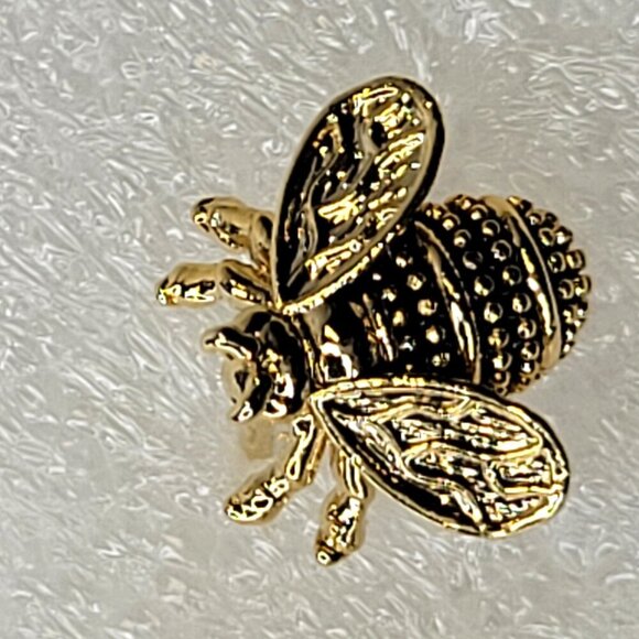 Bee Gold Tone Tiny Earrings - Picture 2 of 8